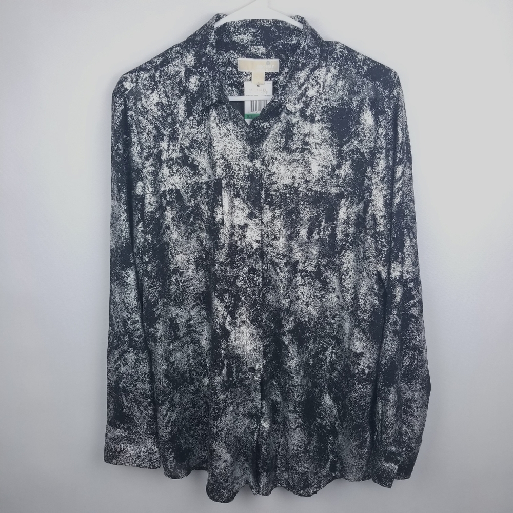 MICHAEL Michael Kors New Metallic Button Down Lg